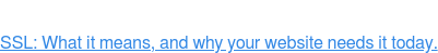 SSL: What it means, and why your website needs it today.